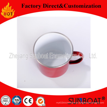 Sunboat Enamel Tea Coffee Mug Taza + Tapa de porcelana Decal Mug Vajilla